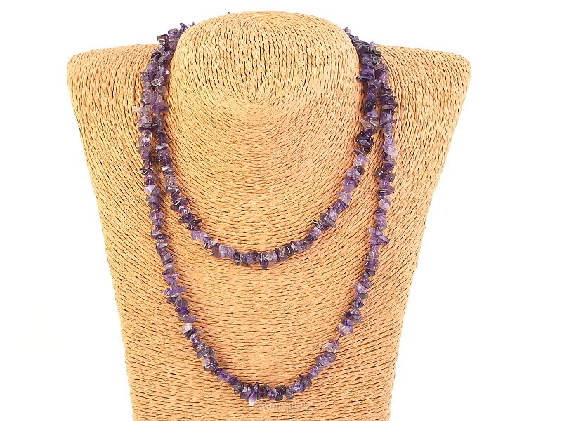 Long necklace pieces of stones - Amethyst