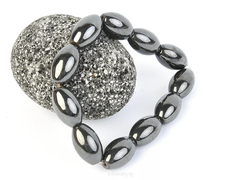Large oval bracelet - Hematite