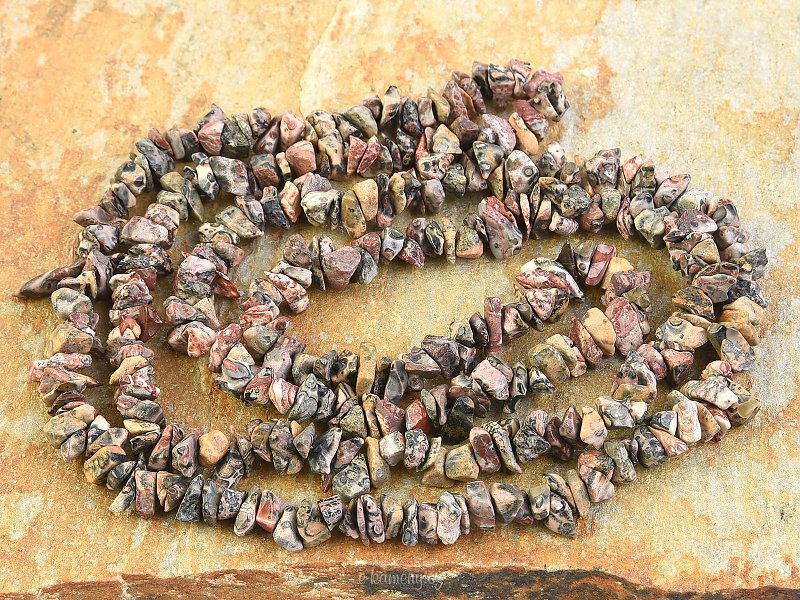 Dlouhý náhrdelník kousky kamenů - Jaspis leopardí