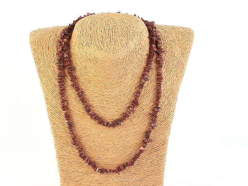 Long necklace pieces of stones - Red Jasper