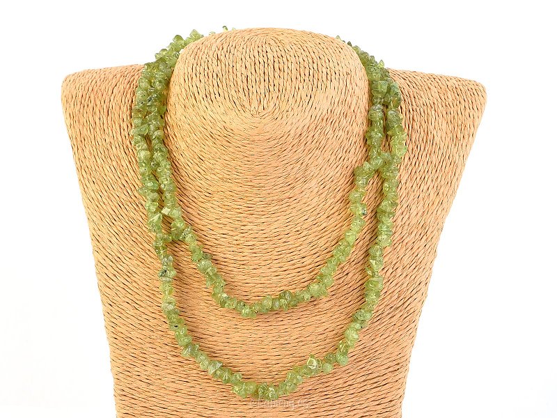Long pieces of stone necklace - Olivine