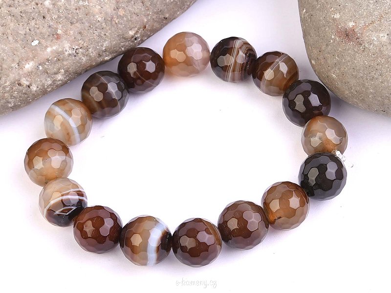 Polished agate beads bracelet