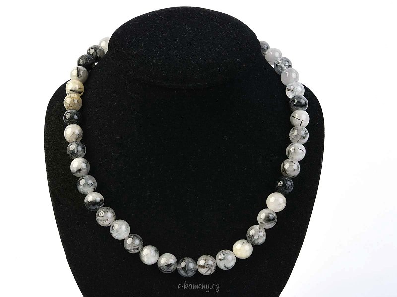 Crystal beads necklace with tourmaline 50 cm
