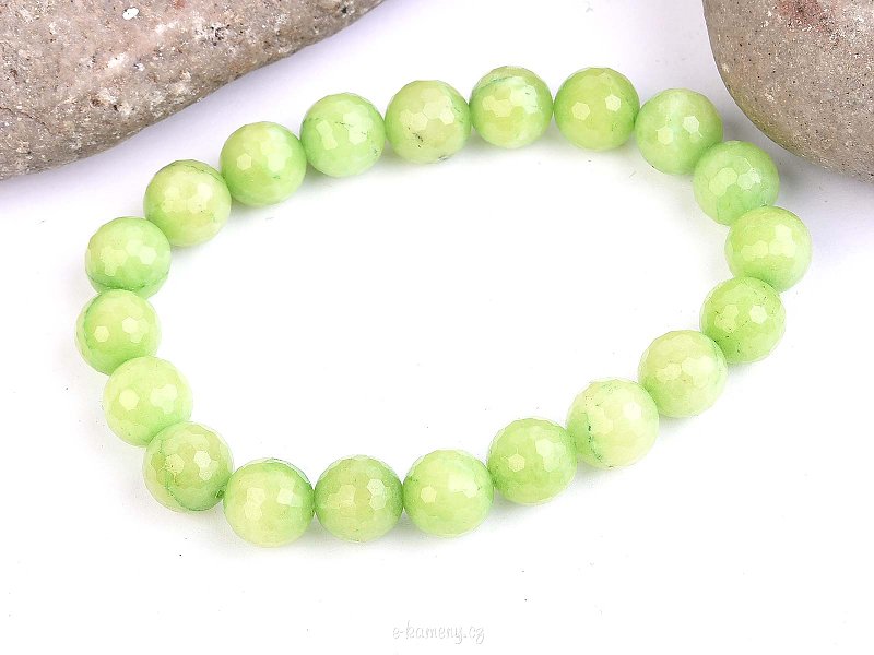 Green beads bracelet polished marbles
