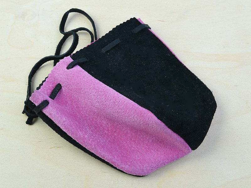 Black and pink purse made of leather