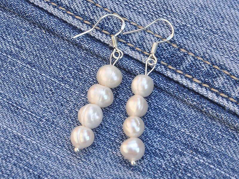 Bílé perlové náušnice 47mm