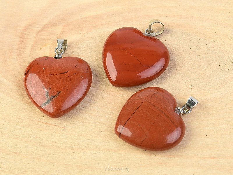 Jewelry pendant heart jasper red