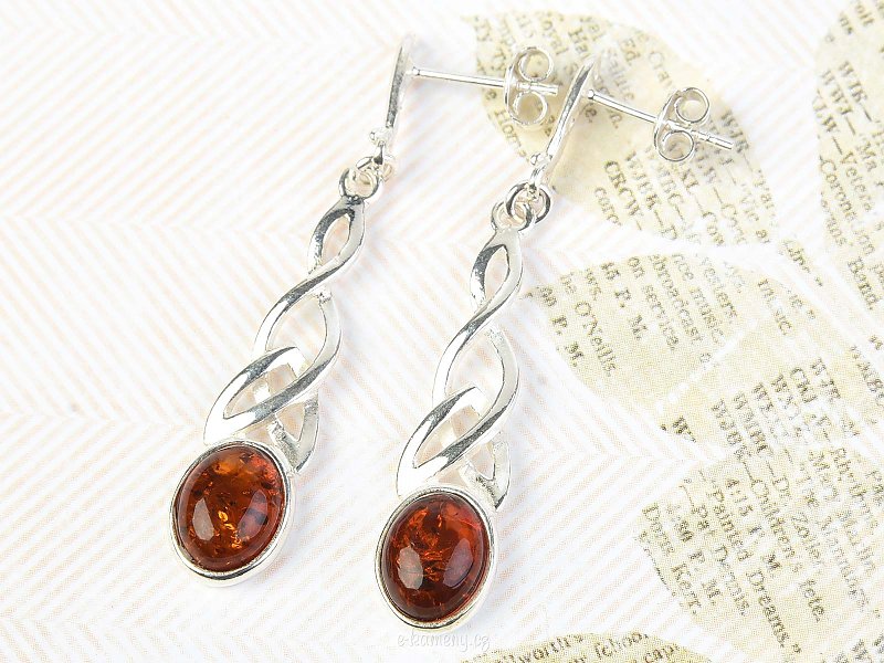 Amber earrings Ag 925/1000 9x7mm