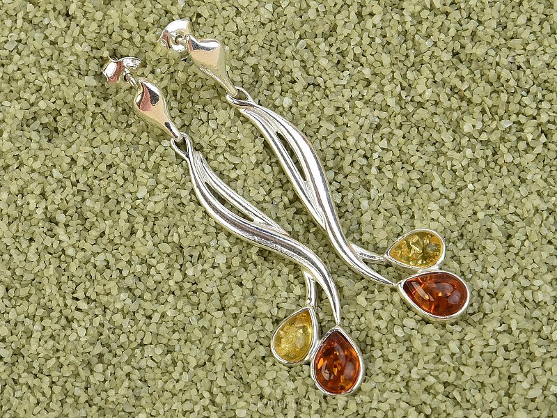 Amber earrings Ag 925/1000 6 and 7mm