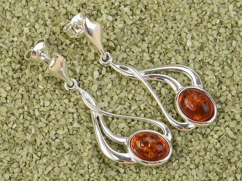 Amber earrings Ag 925/1000 8x6mm