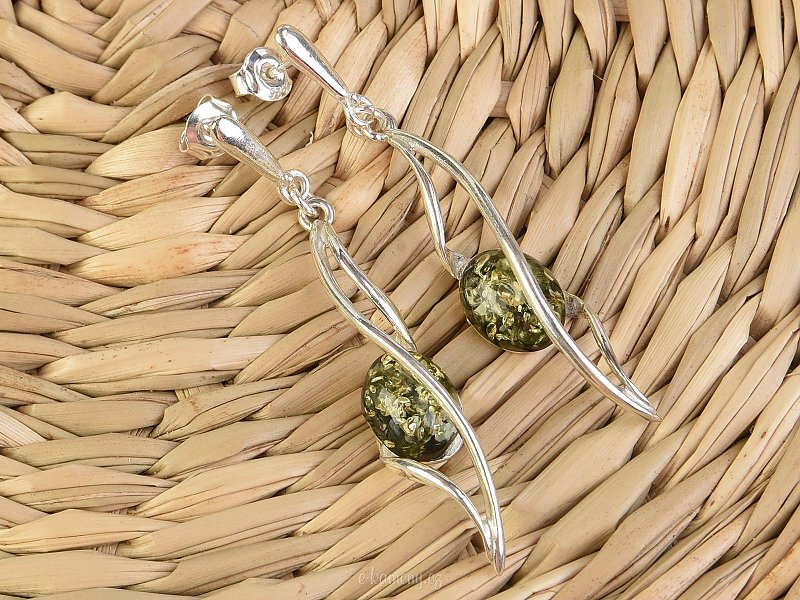 Earrings with green jarra Ag 925/1000 10x8mm