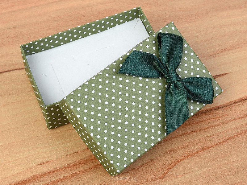 Zelená papírová krabička s mašlí 8 x 5cm