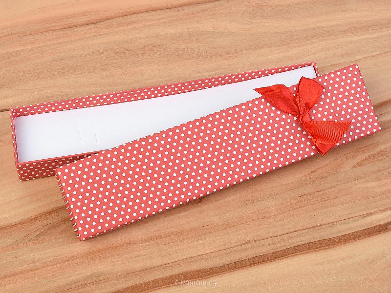 Red box with ribbon 20 x 4,5cm