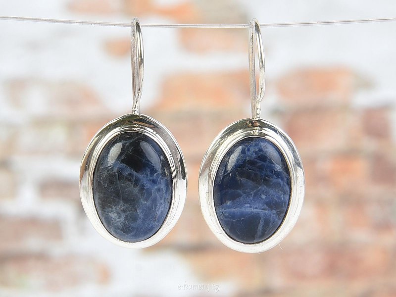 Sodalit earrings silver Ag 925/1000 oval