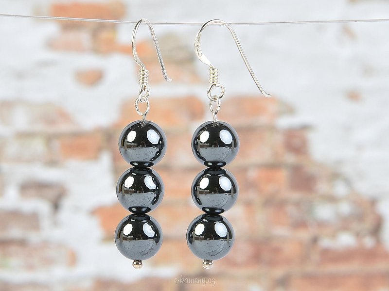 Hematite beads earrings Ag 925/1000