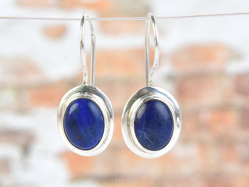 Oval earrings lapis lazuli Ag 925/1000