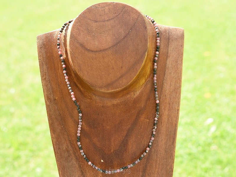 Necklace of rodonite 48cm balls 3mm