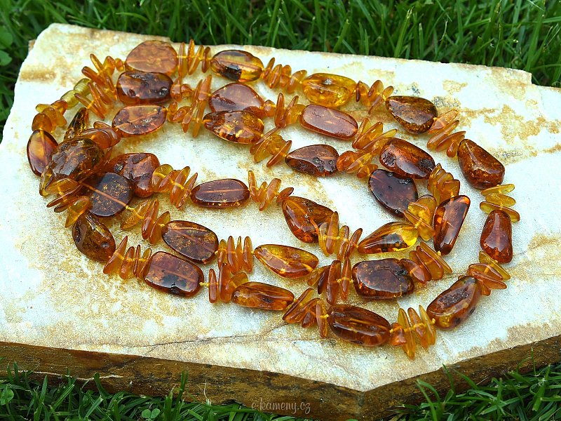 Caramel necklace of amber 125cm
