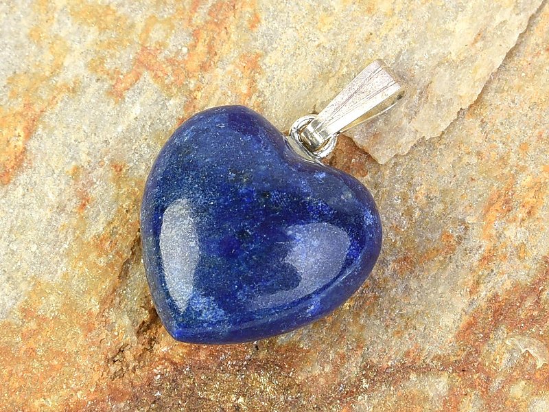 Srdíčko lapis lazuli přívěsek na krk Ag úchyt