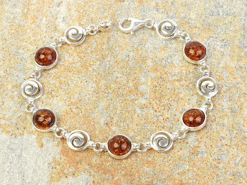 Bracelet with amber Ag 925/1000 18.5cm