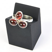 Ring flower with garnets Ag 925/1000 8x6mm