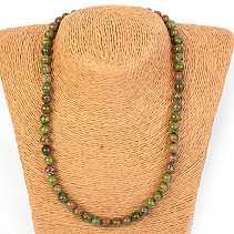 Epidote ball necklace 47cm