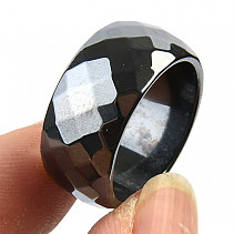 Prsten z hematitu facet (1cm)