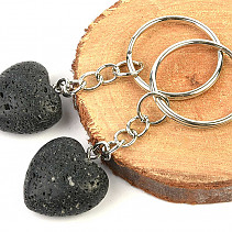 Heart keychain made of lava stone