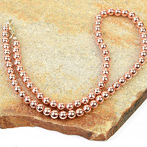 Hematite necklace pink beads (48cm)
