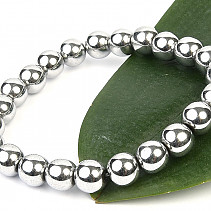 Hematite bracelet beads silver (0.8cm)