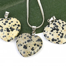Jasper dalmatian heart pendant (bizu handle)