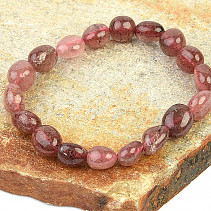 Strawberry quartz pebble bracelet