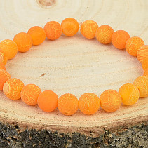 Náramek oranžový achát popraskané korálky (0,8cm)