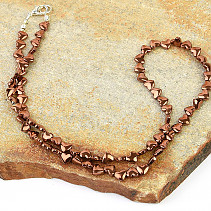 Brown heart hematite necklace (48cm)
