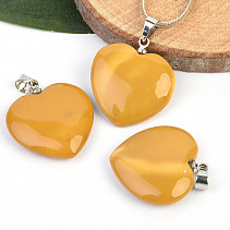 Yellow jasper heart pendant (bizu handle)