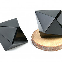 Black obsidian octahedron