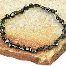 Hematite bracelet black hearts
