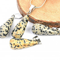 Jasper dalmatian teardrop pendant (bizu handle)