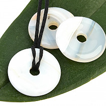 Donut pendant made of white agate (3cm)