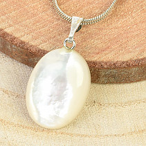 Pearl oval pendant (bizu handle)