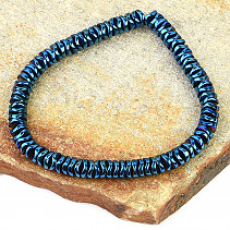 Blue hematite lens bracelet