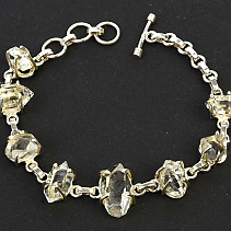 Herkimer crystal bracelet Ag 925/1000 19-21cm