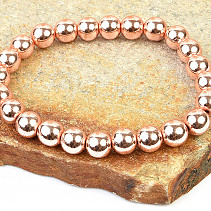 Hematite bracelet pink beads (0.8cm)