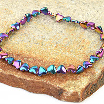 Hematite bracelet rainbow heart