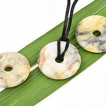 Gold agate donut pendant (3cm)