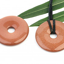 Donut leather pendant made of synthetic aventurine