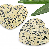 Leštěné srdce jaspis dalmatin (cca 4,5cm)
