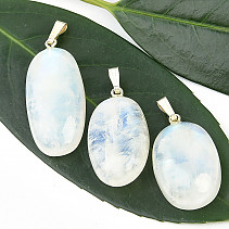 Round pendant made of moonstone Ag 925/1000 handle