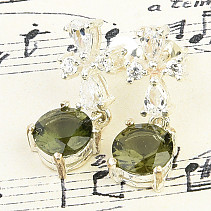 Luxury women's earrings with zircons and amethysts Ag 925/1000