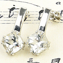 Women's earrings with white topaz Ag 925/1000 + Rh